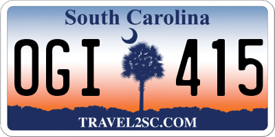 SC license plate OGI415