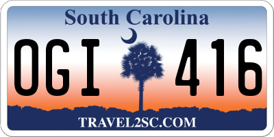 SC license plate OGI416