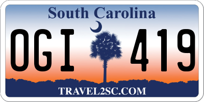 SC license plate OGI419
