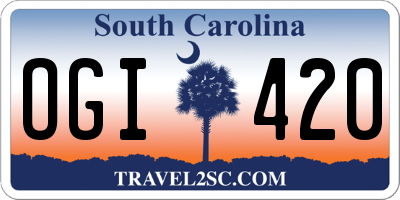 SC license plate OGI420