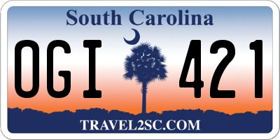 SC license plate OGI421