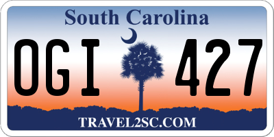 SC license plate OGI427