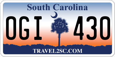 SC license plate OGI430