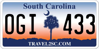 SC license plate OGI433