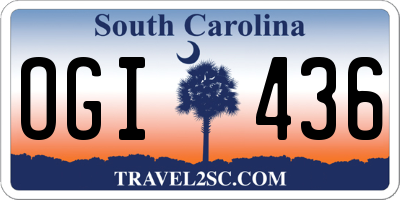 SC license plate OGI436