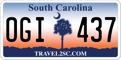 SC license plate OGI437