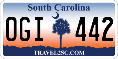 SC license plate OGI442