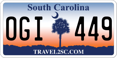 SC license plate OGI449
