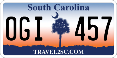 SC license plate OGI457