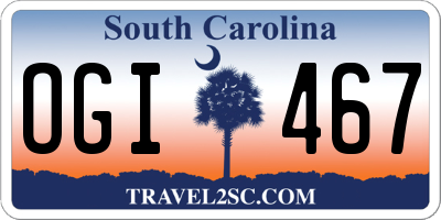 SC license plate OGI467