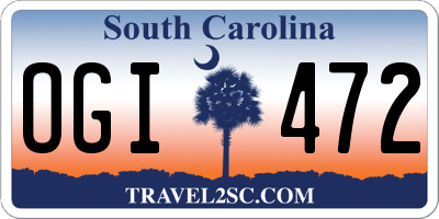 SC license plate OGI472