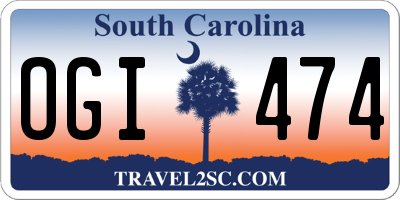 SC license plate OGI474