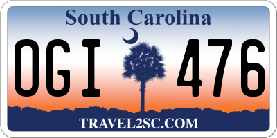 SC license plate OGI476