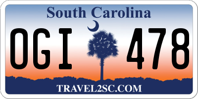 SC license plate OGI478