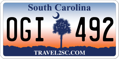 SC license plate OGI492