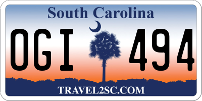 SC license plate OGI494
