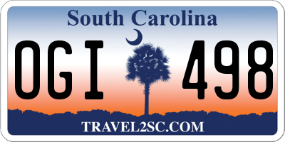 SC license plate OGI498