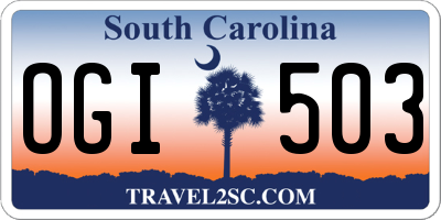 SC license plate OGI503