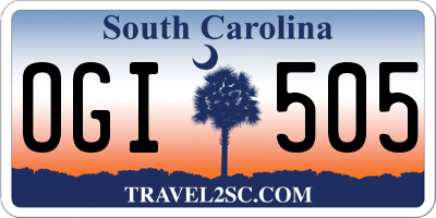 SC license plate OGI505