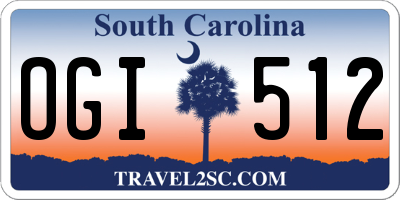 SC license plate OGI512