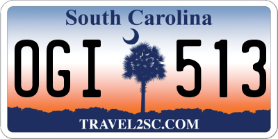 SC license plate OGI513