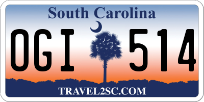 SC license plate OGI514
