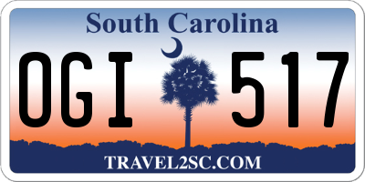 SC license plate OGI517