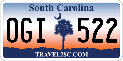SC license plate OGI522