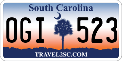 SC license plate OGI523