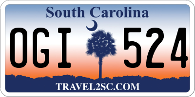 SC license plate OGI524