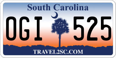 SC license plate OGI525