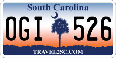 SC license plate OGI526