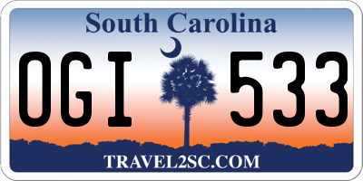 SC license plate OGI533