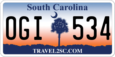 SC license plate OGI534