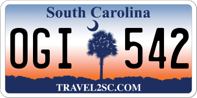 SC license plate OGI542