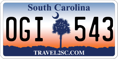 SC license plate OGI543