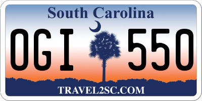 SC license plate OGI550