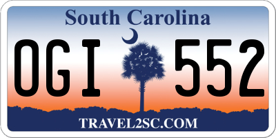 SC license plate OGI552
