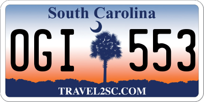 SC license plate OGI553