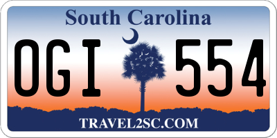 SC license plate OGI554