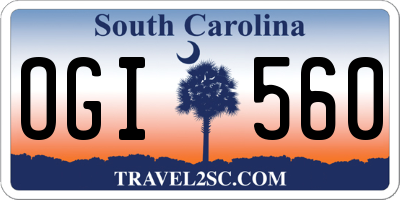 SC license plate OGI560