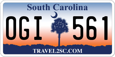 SC license plate OGI561