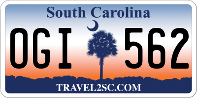 SC license plate OGI562