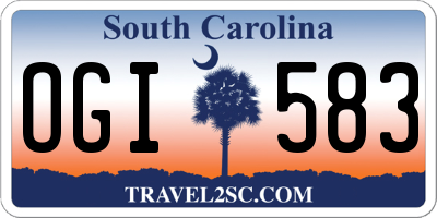 SC license plate OGI583
