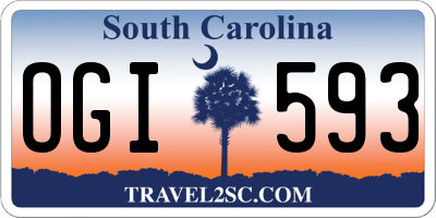 SC license plate OGI593