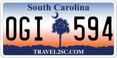 SC license plate OGI594