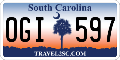 SC license plate OGI597