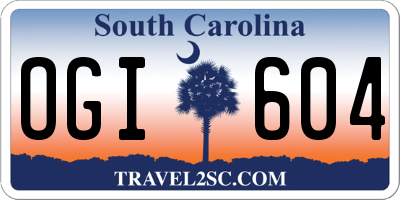 SC license plate OGI604
