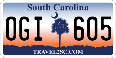 SC license plate OGI605