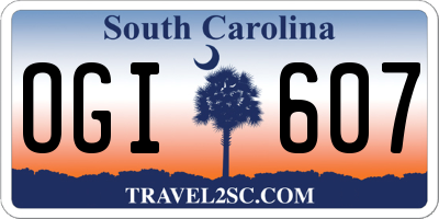 SC license plate OGI607